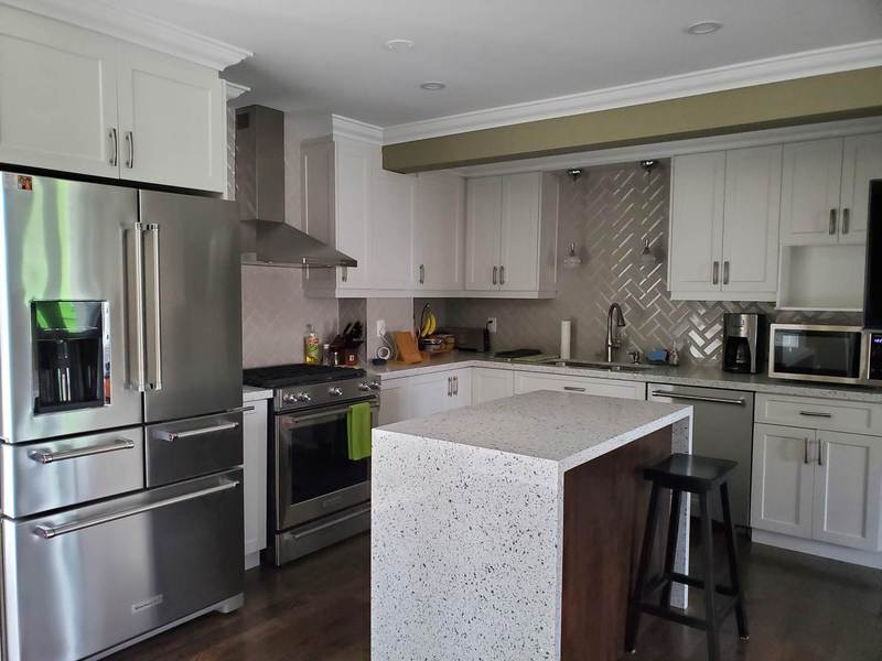 Manefa residential renovation project photo showing updated interior finishes and workmanship: Basement Kitchen Renovation