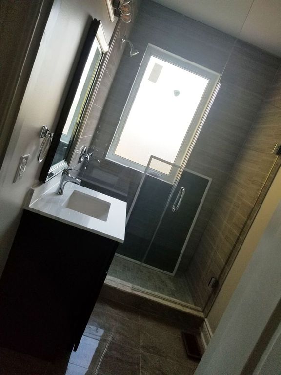 Manefa residential renovation project photo showing updated interior finishes and workmanship: Bathroom Renovation